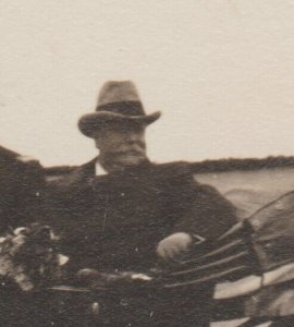 Eastport MAINE RPPC 1910 PRESIDENT TAFT Visit AMERICAN FLAGS Brass Era ROADSTER