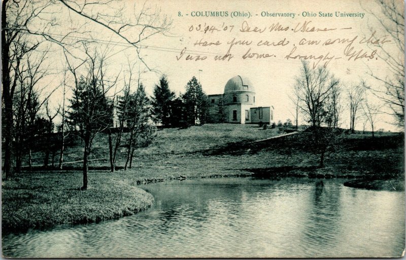 Vtg 1907 Ohio State University Observatory Columbus Ohio OH Postcard