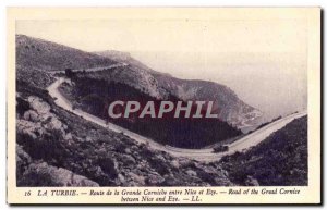 Old Postcard La Turbie Route De La Grande Corniche between Nice and Eze