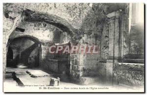 Old Postcard Saint Emilion Two curious Altars L & # Monolith 39Eglise