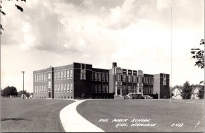 Real Photo Postcard Kiel Public School in Kiel, Wisconsin