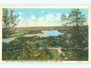 W-border RIVER SCENE Eau Claire Wisconsin WI AE6450