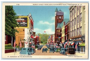 1941 Market Street From Kanawha River Cars Parkersburg West Virginia WV Postcard