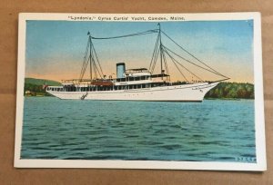 VINTAGE UNUSED .01 PC - LYNDONIA CYRUS CURTIS YACHT, CAMDEN, MAINE