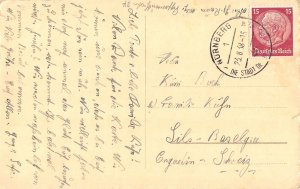 L308 Germany 1938 Nuernberg Adolf-Hitler Platz Frauenkirche vintage postcard