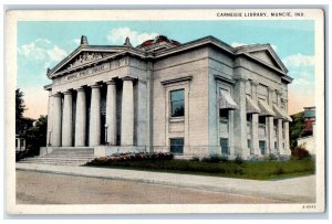 1928 Carnegie Public Library Muncie Indiana IN Vintage Posted Postcard