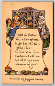 Met Life Insurance Advertising Old Mother Hubbard Nursery Rhyme Postcard
