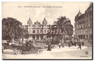 Old Postcard Monaco Monte Carlo Casino and gardens