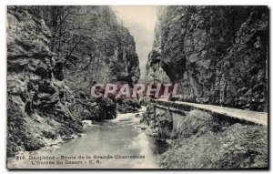 Old Postcard Dauphine Route De La Grande Chartreuse L & # 39Entree Du Desert