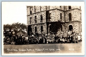 Mason City Iowa IA Postcard RPPC Photo Central School Pupils c1910's Antique