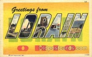 Greetings From Lorain, Ohio, USA Large Letter Town Unused light wear close to...