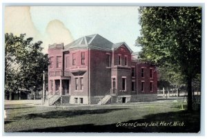 c1910's Oceana County Jail Building Hart Michigan MI Unposted Antique Postcard