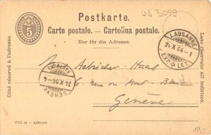US3099 Dr G. de Weiss Avocat Lausanne Postcard switzerland stationery 1904