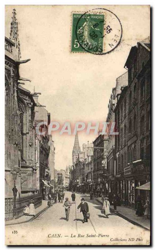 Old Postcard Caen La Rue Saint Pierre