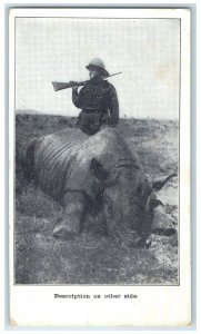 c1910 Old Bull Rhino Mr. W.D. Boyce Hunting Expedition Chicago Illinois Postcard