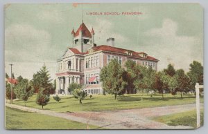 Pasadena CaliforniaLincoln School & GroundsGermany PM 1913 Postcard