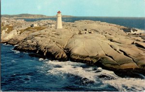 Aerial View Lighthouse Peggy's Cove Nova Scotia Vintage Postcard