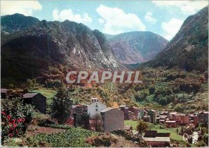 Postcard Modern Valls of Andorra Escaldes Part basically the Valley of Madrid