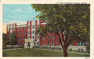 EMPORIA, KS Kansas   ST MARY'S HOSPITAL   c1940's Curteich Linen Postcard