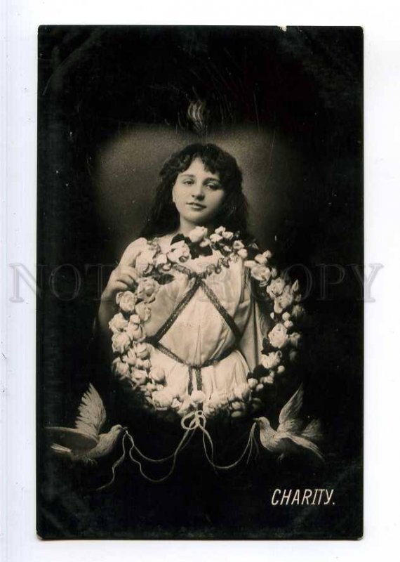 244085 CHARITY Girl LONG HAIR Dove PIGEON Vintage PHOTO PC