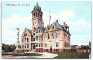 Williamsport Pennsylvania PA City Hall Grounds & Historical Building Postcard