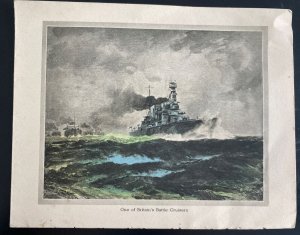 Tucks Christmas Card Military WW2 One Of Britain Battle Cruisers