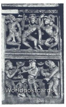 Musicians & Dancers on a perforated window Bhubaneswar, India Unused 