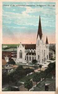 Vintage Postcard Church Of Immaculate Conception Parish Jacksonville Florida FL