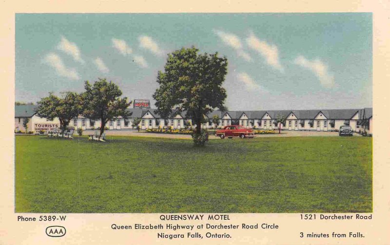 Queensway Motel Niagara Falls Ontario Canada postcard