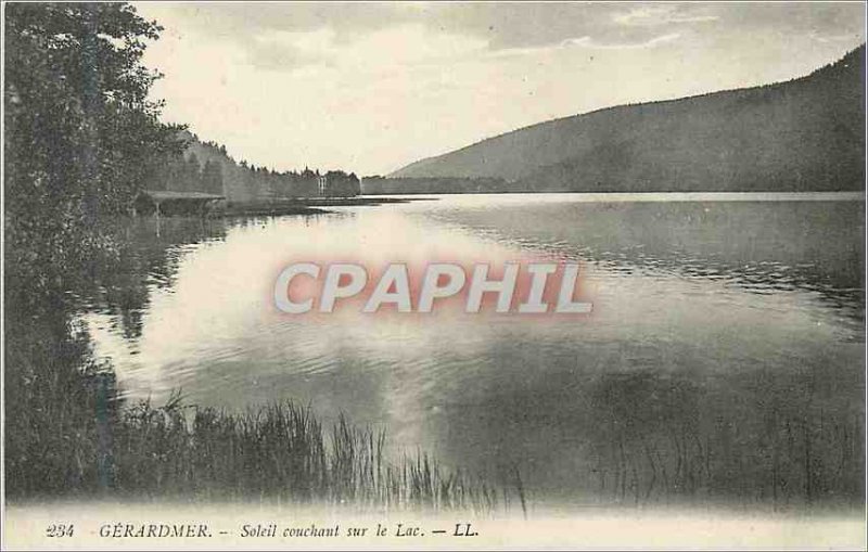 Old Postcard Gerardmer Sunset Lake