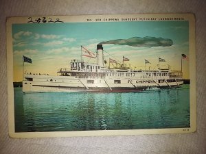 Steamer Chippewa, Sandusky, Put-In-Bay, Lakeside Route Postcard