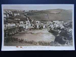 Cornwall PORT ISAAC Village & Beach from Roscarrock Hill c1950's RP Postcard