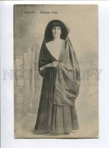 3040647 MALTA Young Lady in native dress Vintage PC