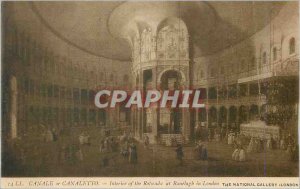 Old Postcard Canale gold Canaletto Interior of the Rotunda at Ranclagh in Lon...