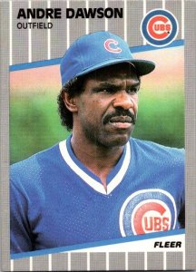 1989 Fleer Baseball Card Andre Dawson Chicago Cubs sk21021