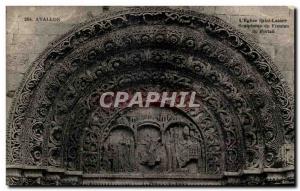 Old Postcard Avallon L & # 39eglise Saint Lazare portal pediment Sculptures