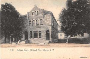 Liberty New York Sullivan County National Bank Antique Postcard J55087