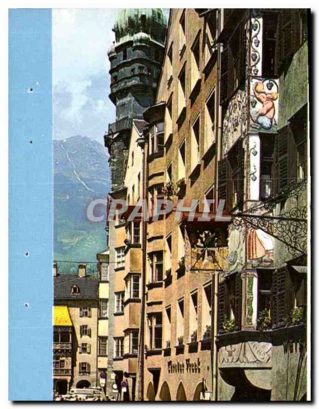 Postcard Modern Olympiastadt Innsbruck Tirol Altstadt und mit Satdtturm Golde...