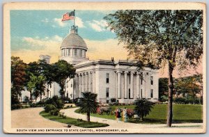 Vtg Montgomery Alabama AL State Capitol South View & Entrance 1910s Old Postcard