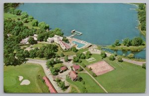 Genoa City Wisconsin~Nippersink Manor Aerial View~Golf Course~1950s 