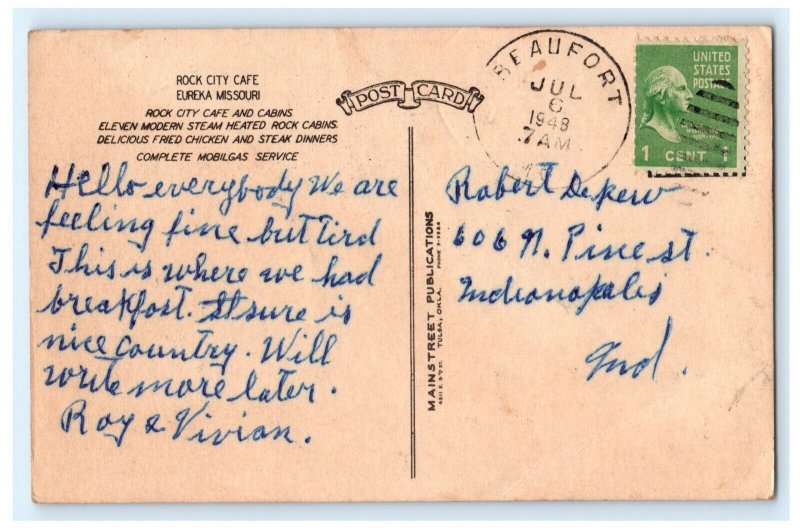 ROCK CITY CAFE RESTAURANT EUREKA MISSOURI MO POSTCARD (HO1)