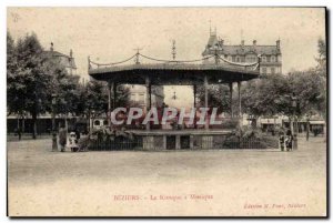 Beziers Old Postcard the bandstand