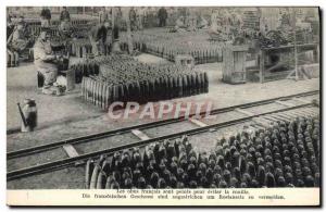 Old Postcard Militaria Manufacturing shells