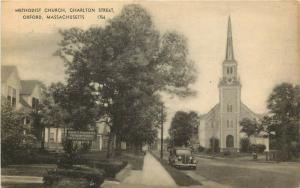 1930s Postcard; Oxford MA Methodist Church Charlton Street, Sign for Dr.Fletcher