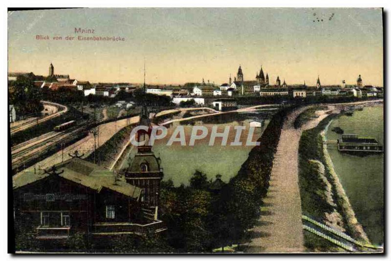 Old Postcard Metz Blick von der Eisenbahnbruck