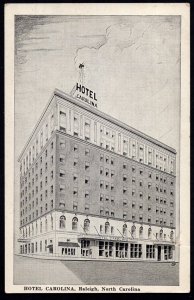 North Carolina RALEIGH Hotel Carolina facing Nash Square - White Border