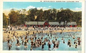 CLEVELAND, OH Ohio  BATHING BEACH~Gordon Park  KIDS SWIMMING  c1920's Postcard