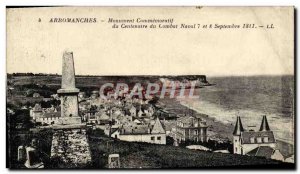 Old Postcard Arromanches Commemorative Monument Centennial naval battle in 1811