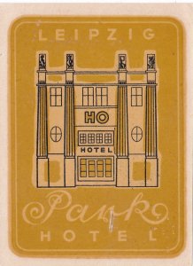 Germany Leipzig Park Hotel Vintage Luggage Label sk3713