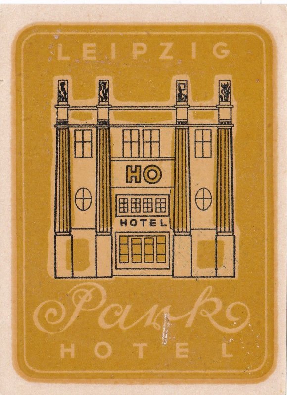 Germany Leipzig Park Hotel Vintage Luggage Label sk3713